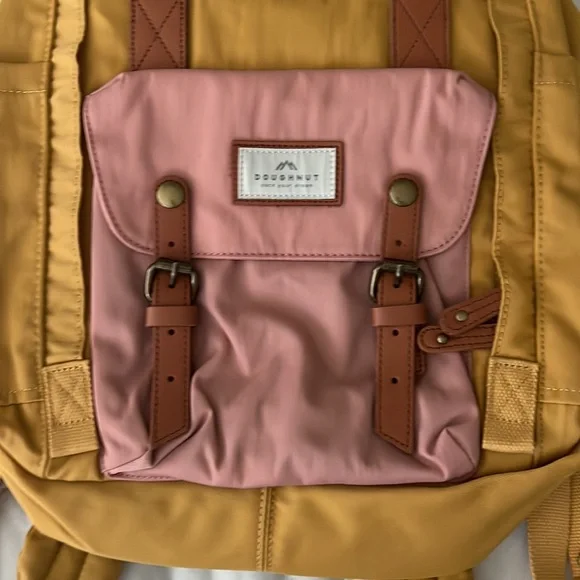 Doughnut Macaroon Backpack in yellow x rose NEW with Tags - Picture 9 of 16